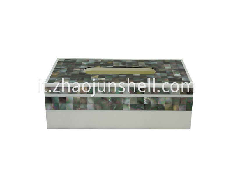 black mother of pearl tissue box